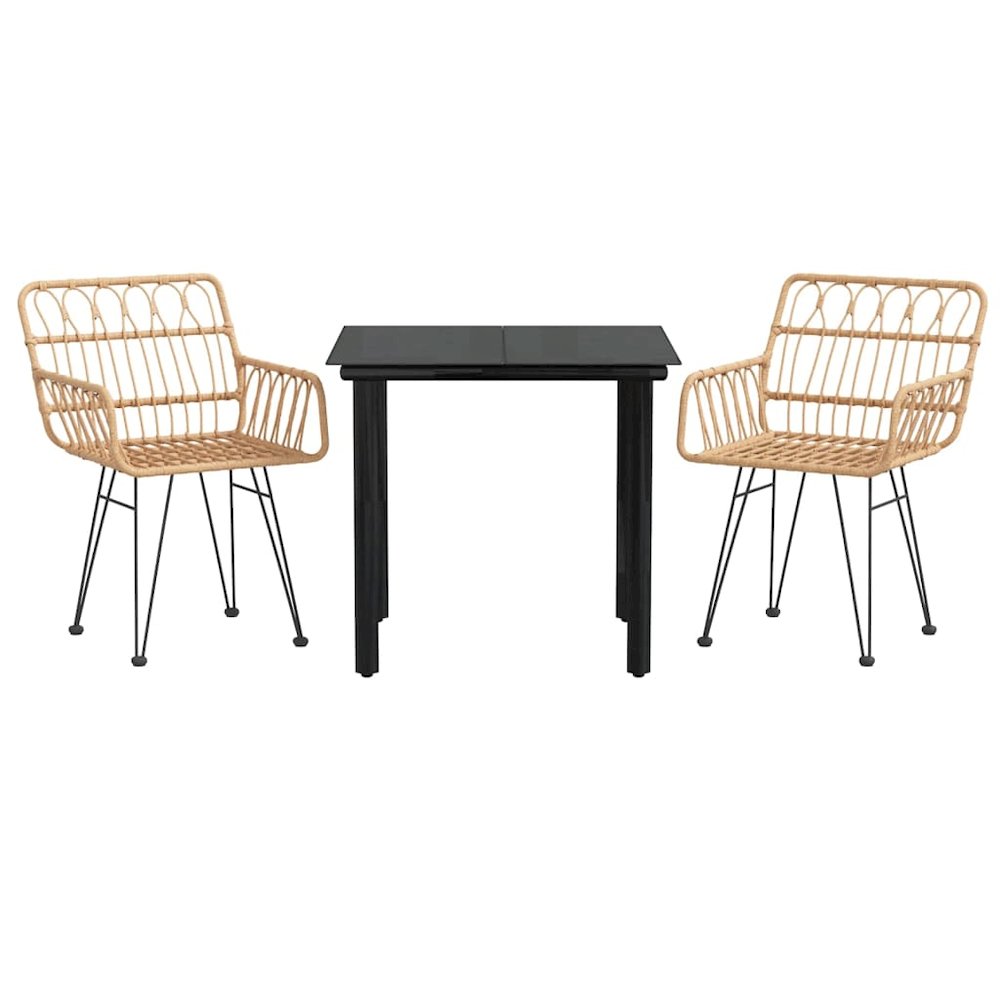 Garden Dining Set Black. Picture 3