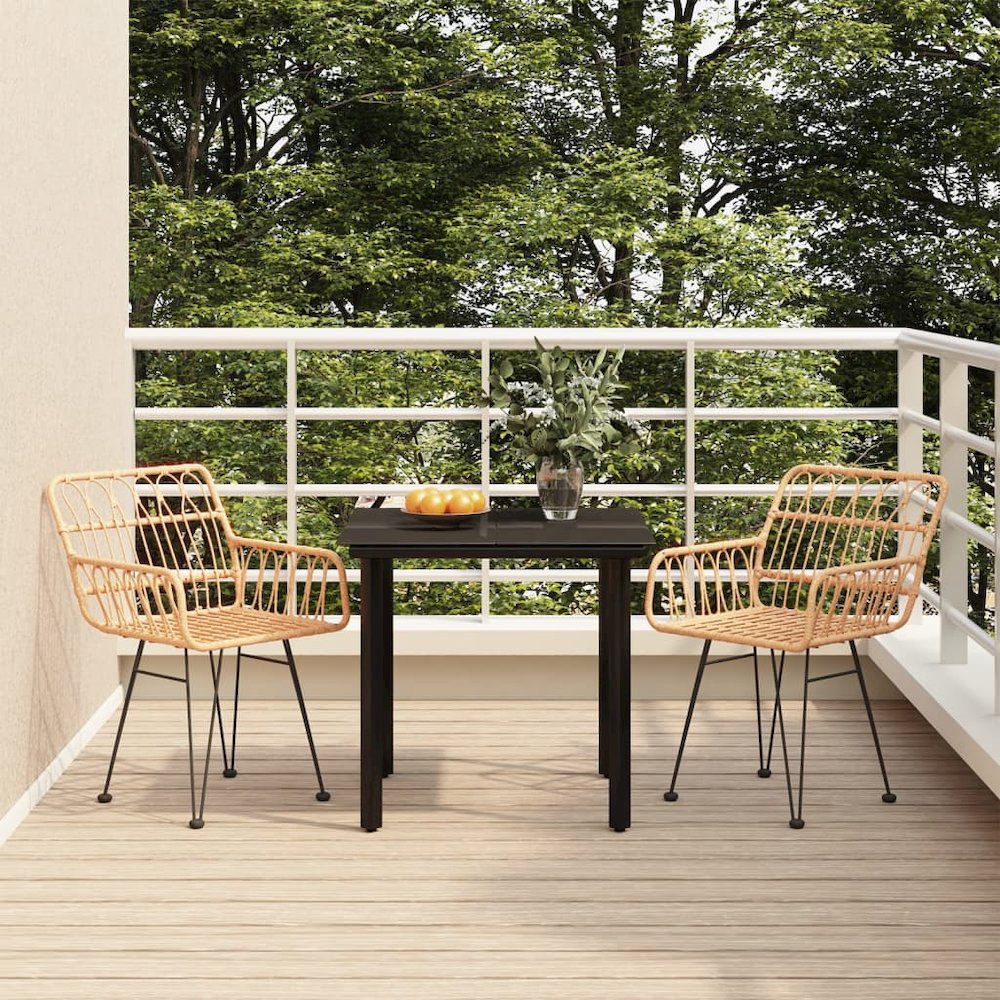 Garden Dining Set Black. Picture 1