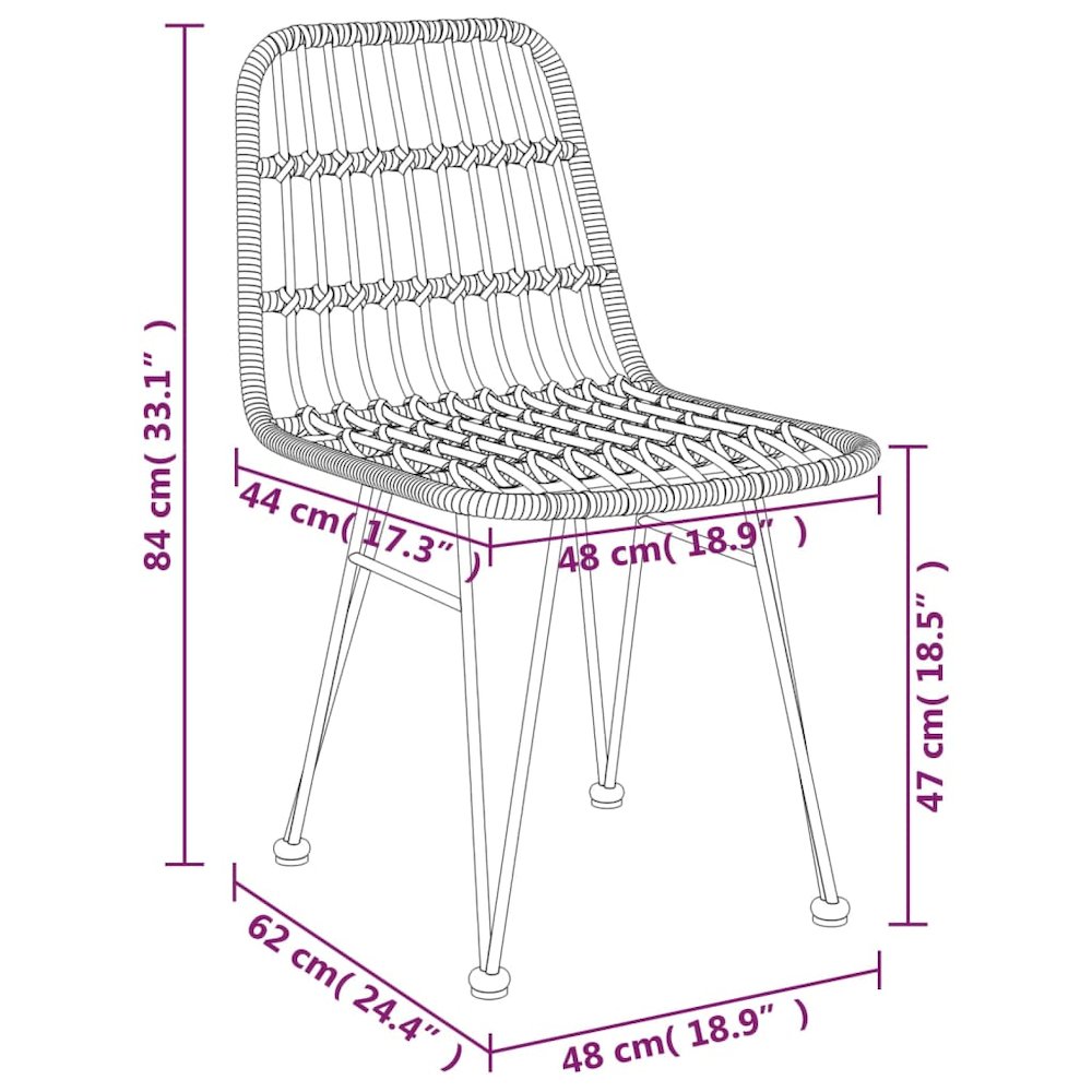 Garden Dining Set Black Steel, polyethylene, tempered glass. Picture 10