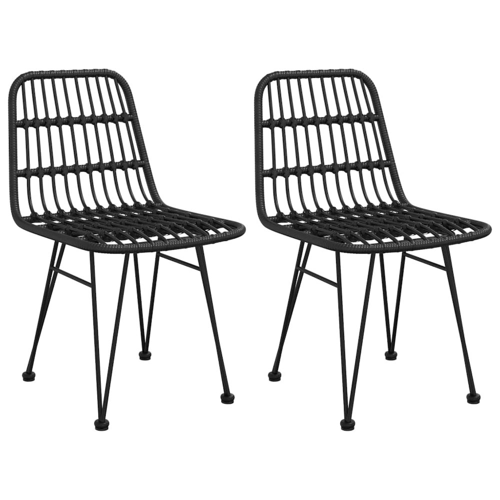 Garden Dining Set Black Poly Rattan Medium Durable. Picture 4