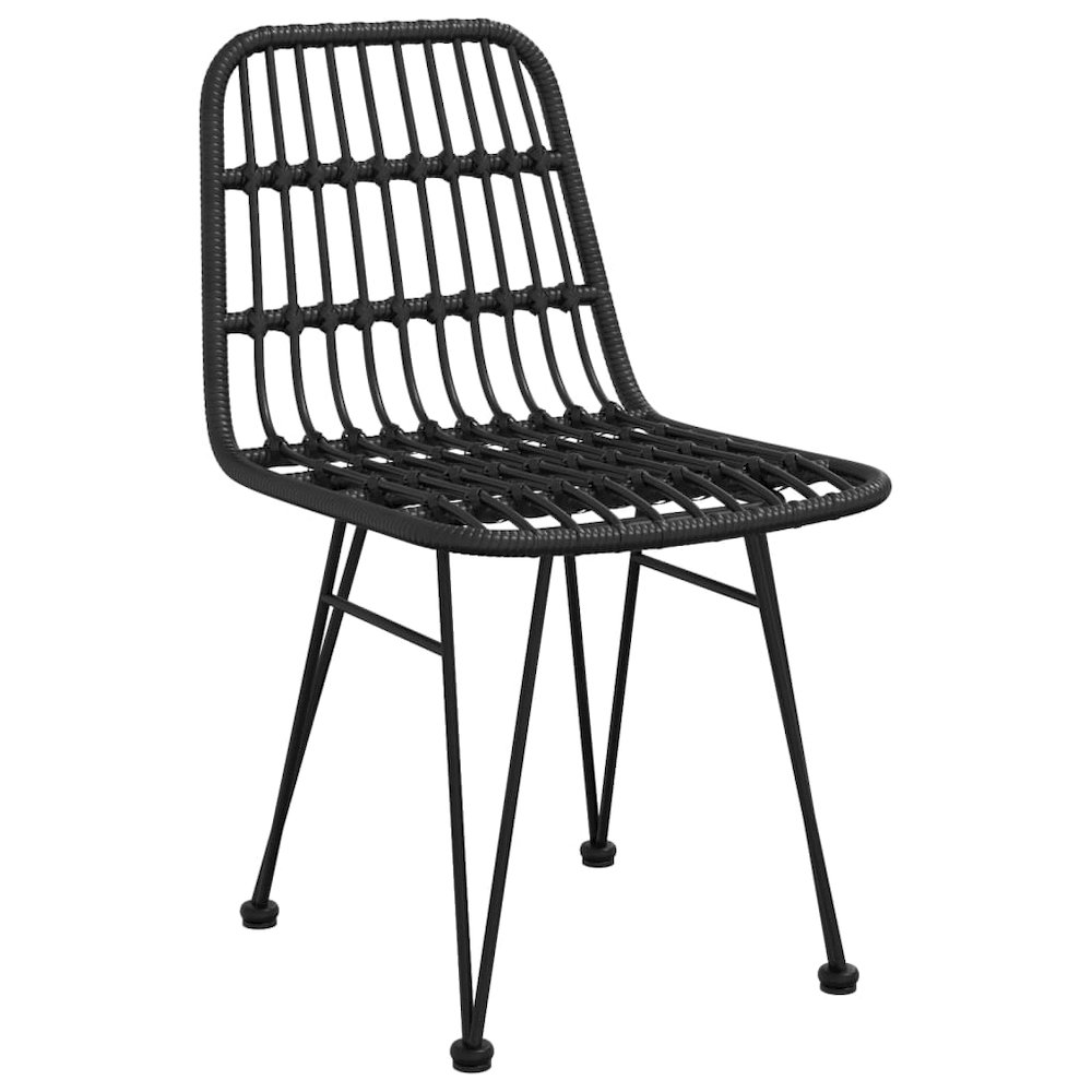 Garden Dining Set Black Poly Rattan Medium Durable. Picture 5