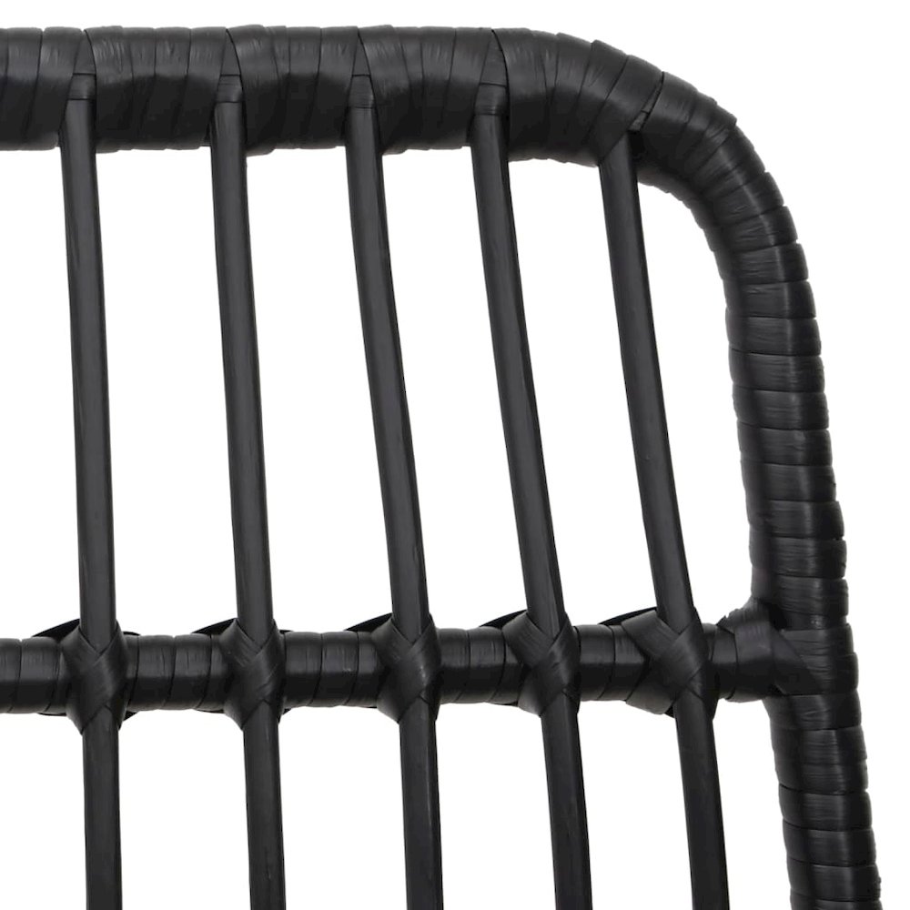 Garden Dining Set Black Poly Rattan Medium Durable. Picture 6
