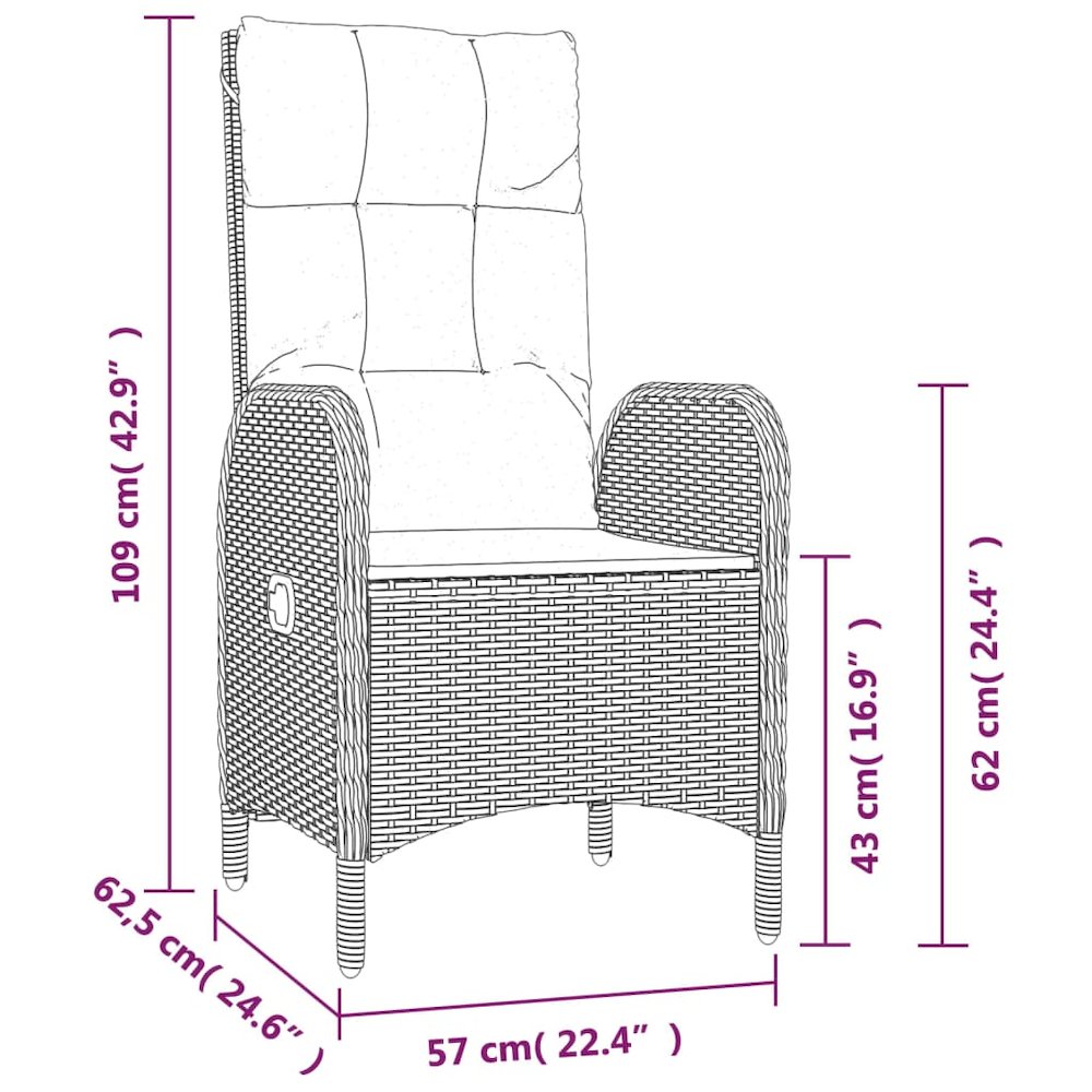 Garden Dining Set Black and Grey. Picture 12