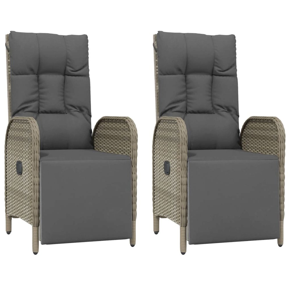 Garden Dining Set Black and Grey. Picture 4