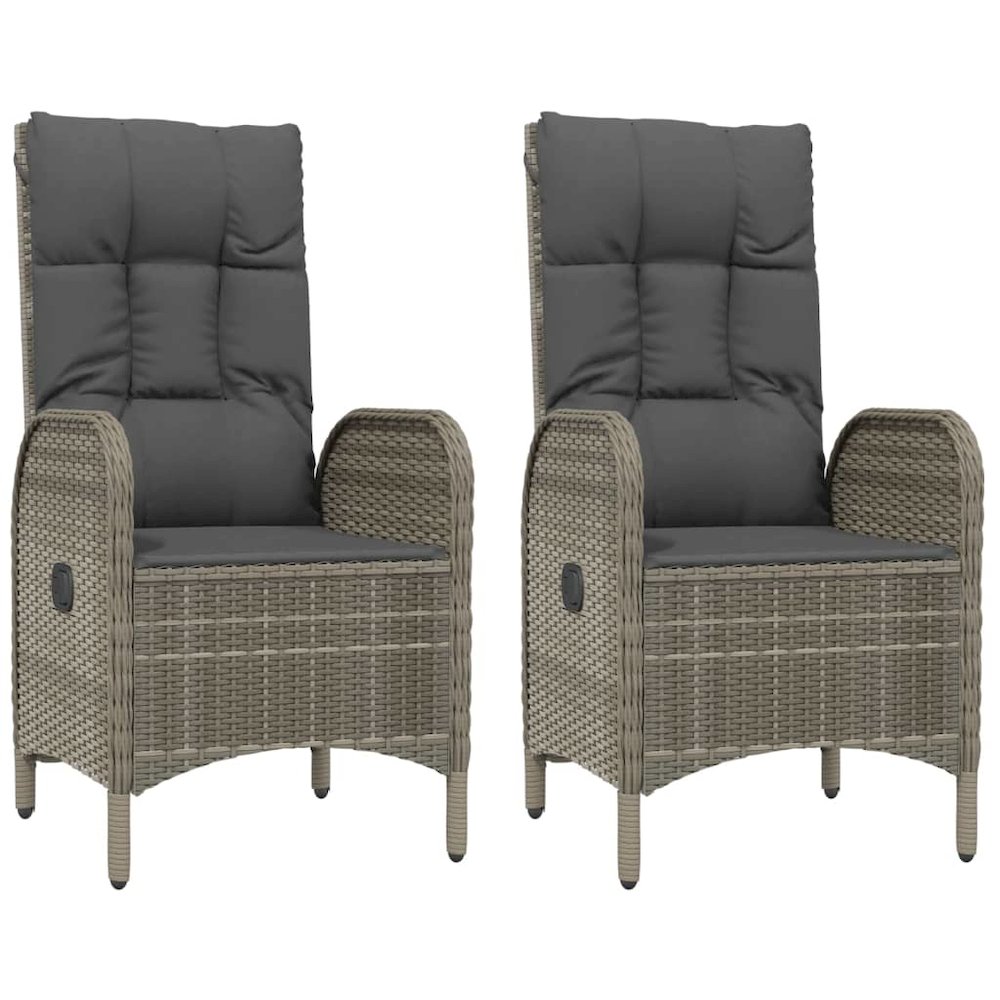 Garden Dining Set Black and Grey. Picture 5