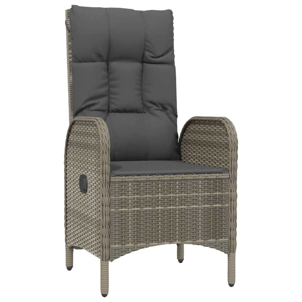Garden Dining Set Black and Grey. Picture 6