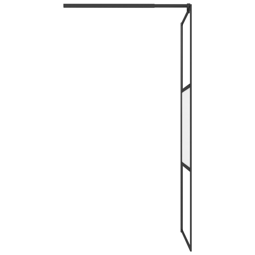 Walk-in Shower Wall with Shelf Black 31.5"x76.8" ESG Glass&Aluminum. Picture 6