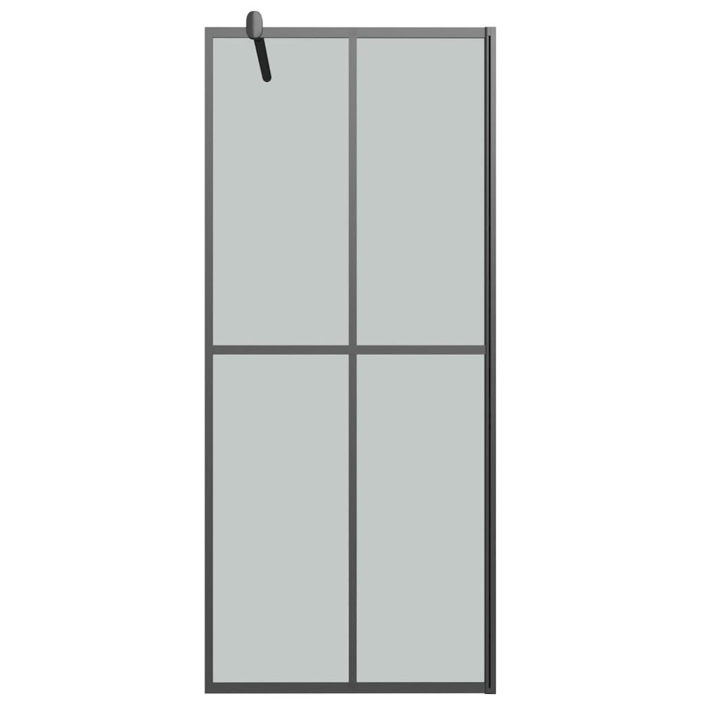 Walk-in Shower Wall with Shelf Black 31.5"x76.8" ESG Glass&Aluminum. Picture 4