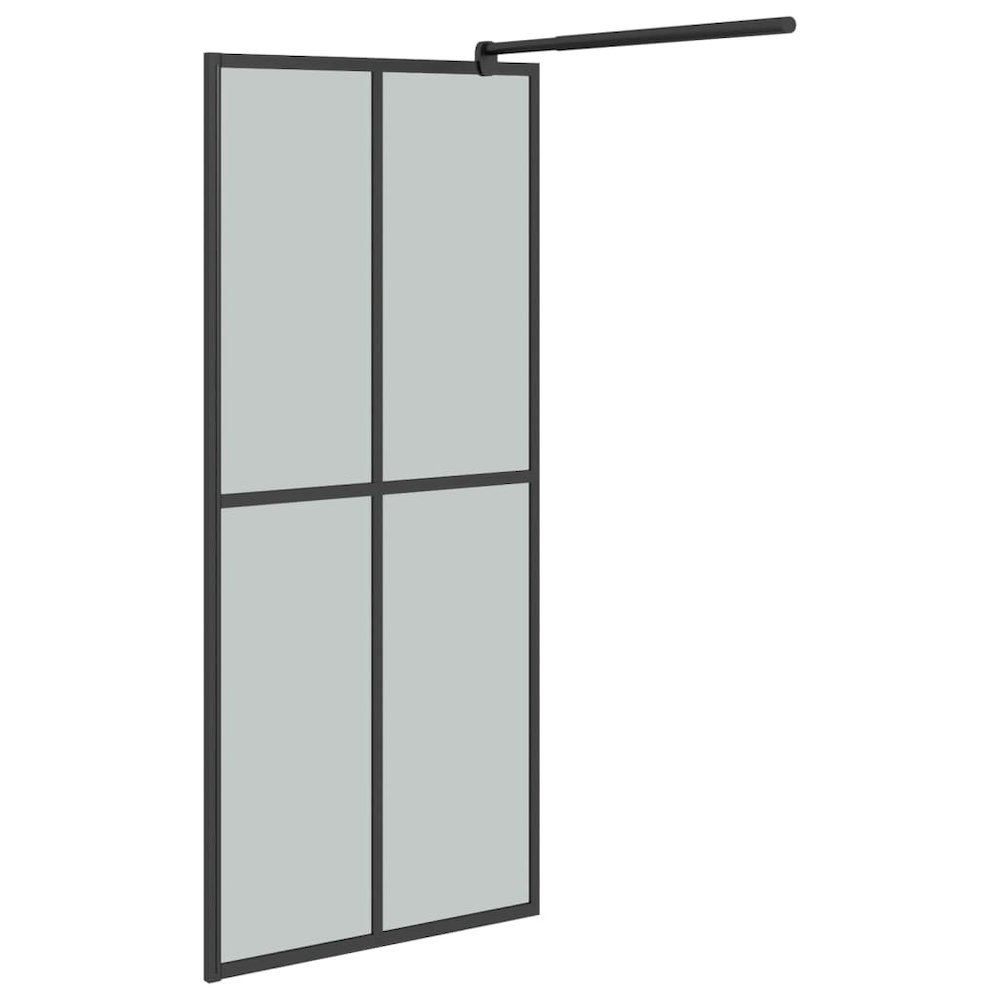 Walk-in Shower Wall with Shelf Black 31.5"x76.8" ESG Glass&Aluminum. Picture 5