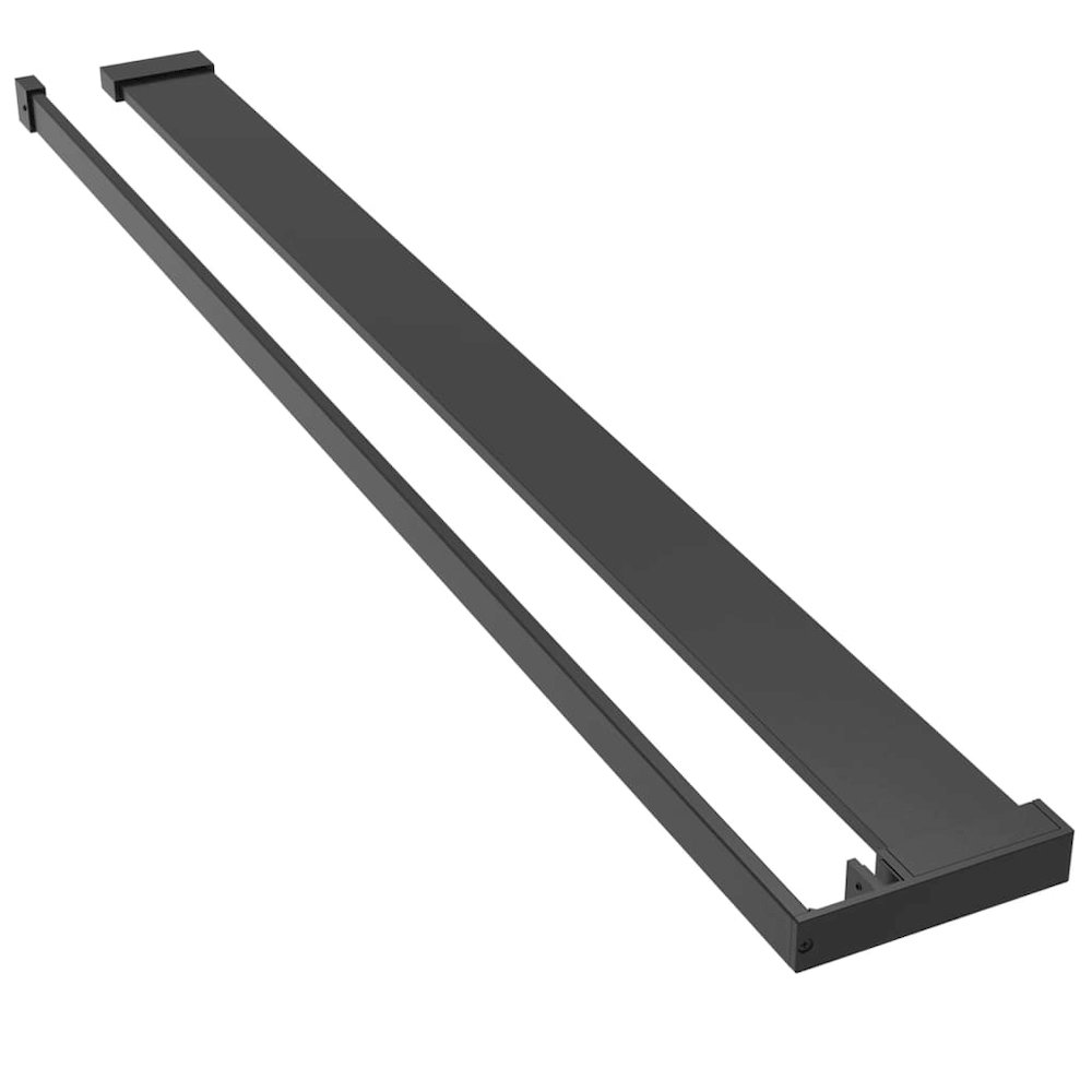 Walk-in Shower Wall with Shelf Black 39.4"x76.8" ESG Glass&Aluminum. Picture 7