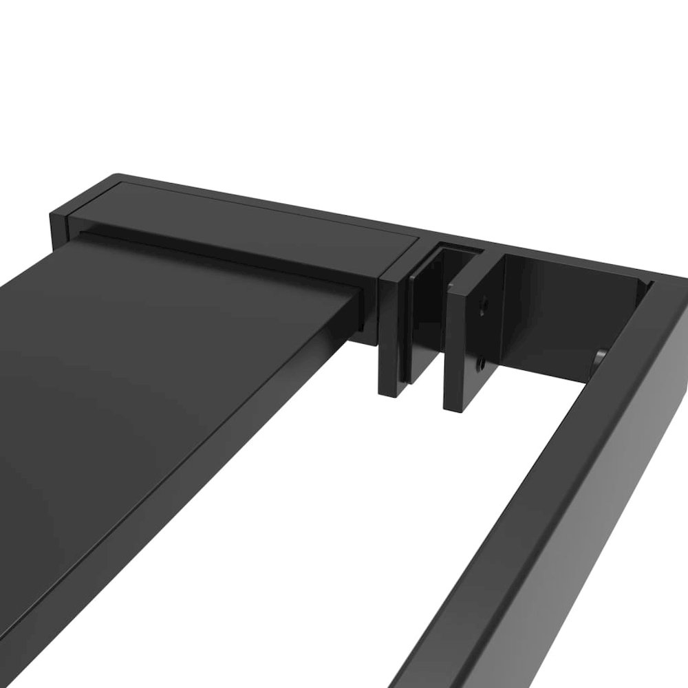 Walk-in Shower Wall with Shelf Black 39.4"x76.8" ESG Glass&Aluminum. Picture 10