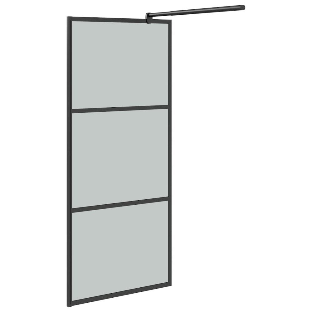 Walk-in Shower Wall with Shelf Black 39.4"x76.8" ESG Glass&Aluminum. Picture 5