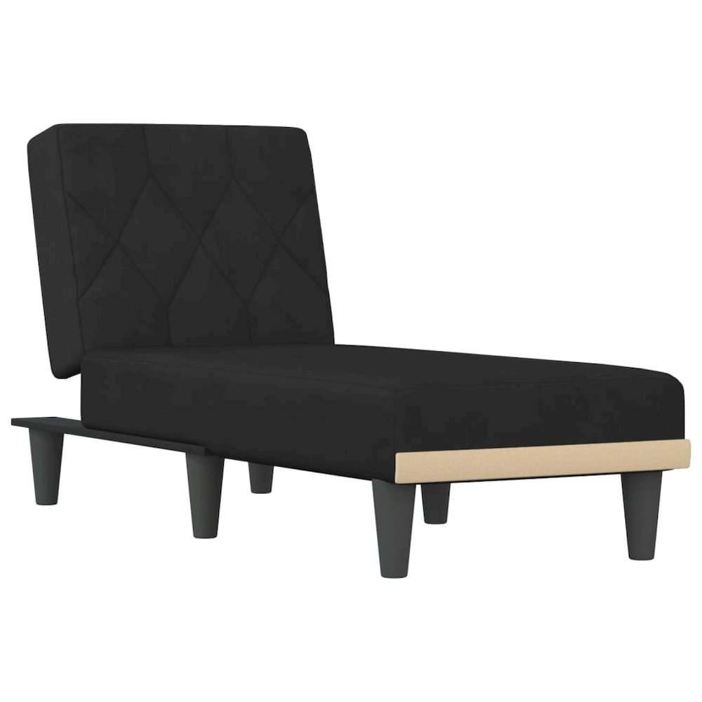 Chaise Longue Black Velvet (100% polyester), plywood. Picture 2