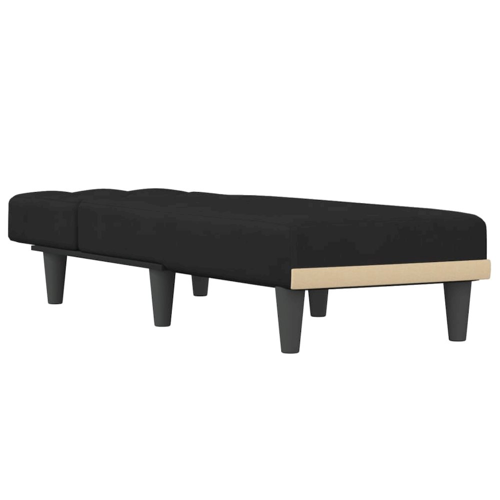 Chaise Longue Black Velvet (100% polyester), plywood. Picture 3