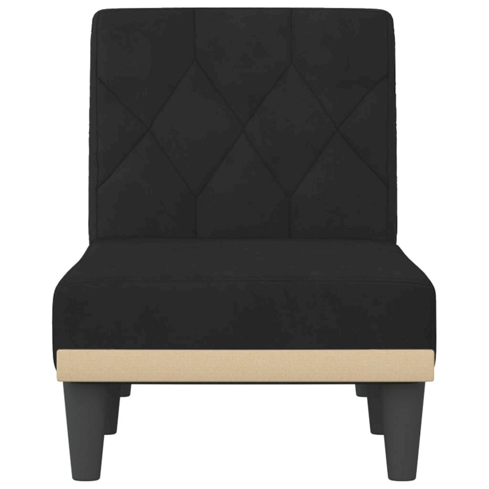 Chaise Longue Black Velvet (100% polyester), plywood. Picture 4