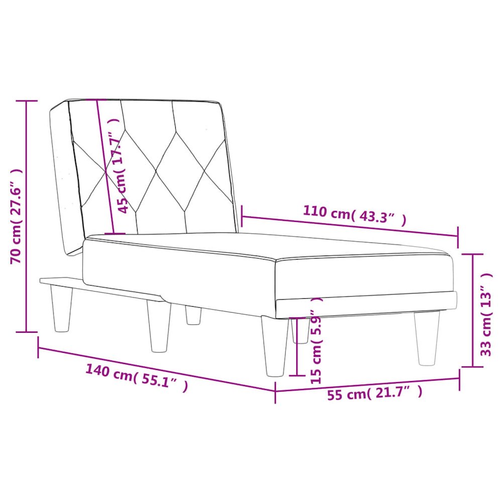 Chaise Longue Black Velvet (100% polyester), plywood. Picture 9