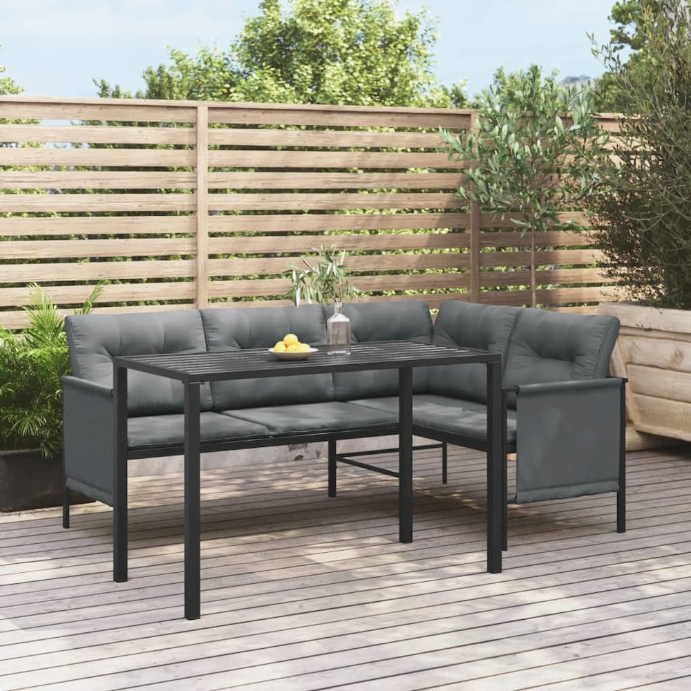 Garden Dining Table Anthracite Steel 43.3 x 21.3 x 27.6 in. Picture 1
