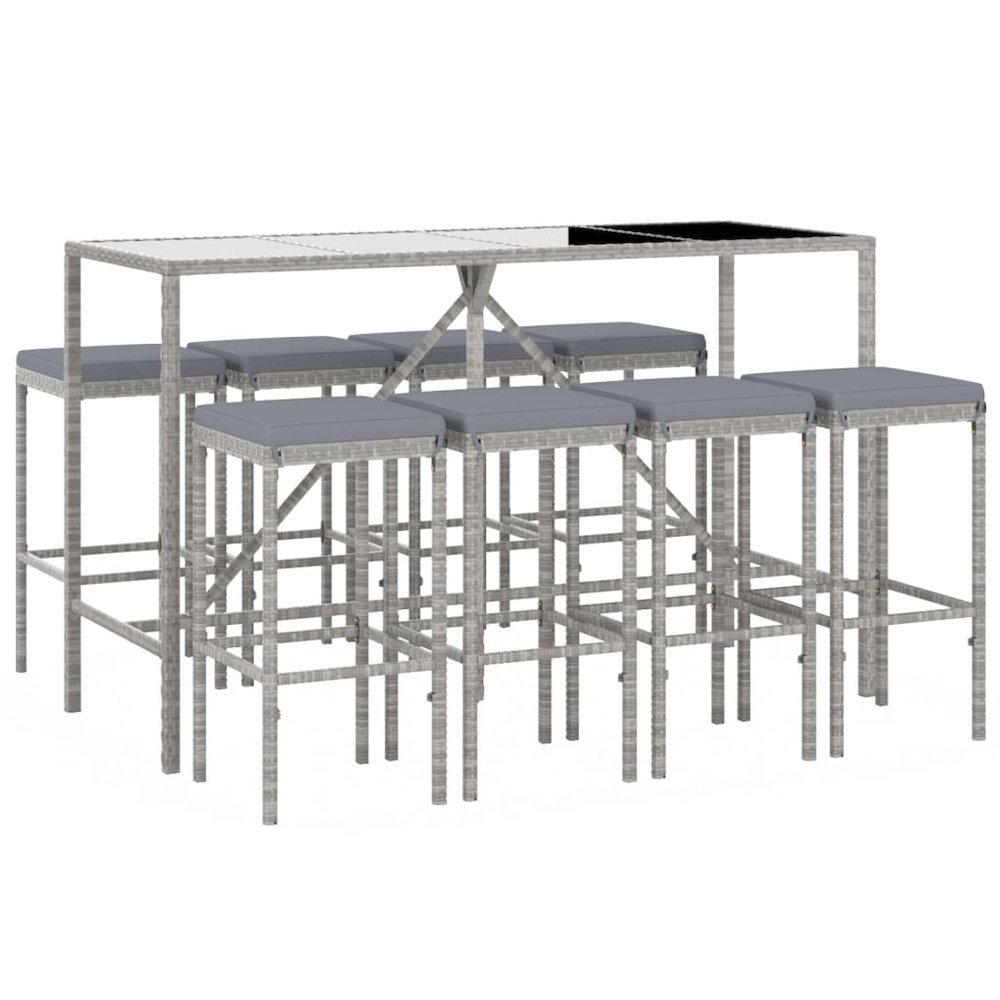 Garden Bar Set Grey, Black. Picture 3