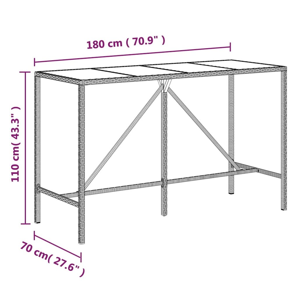 Garden Bar Set Grey, Black. Picture 7