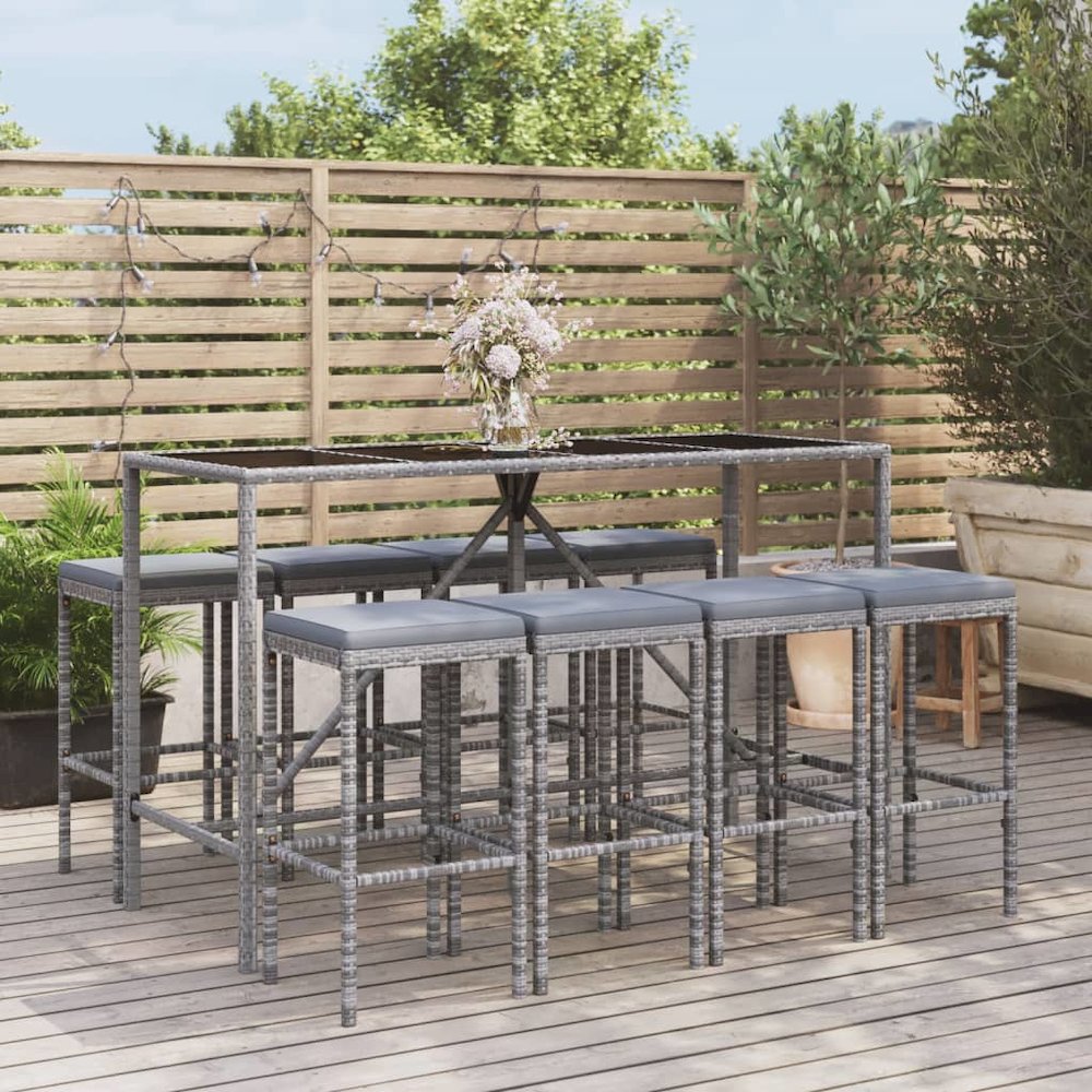 Garden Bar Set Grey, Black. Picture 1