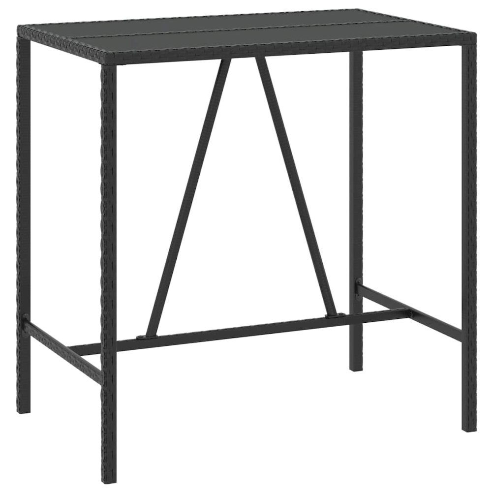 Garden Bar Set Black PE rattan Footrest Garden Bar Set. Picture 5