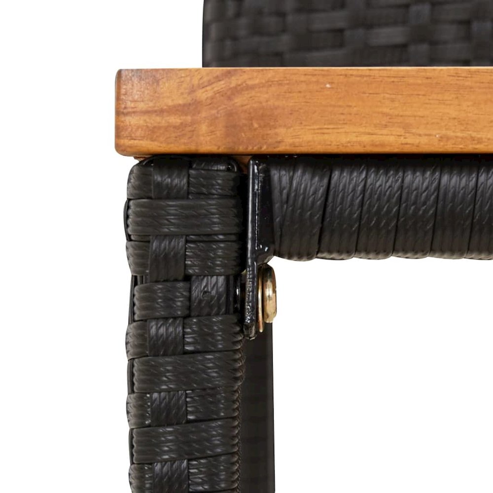 Garden Bar Set Black PE rattan Footrest Garden Bar Set. Picture 6