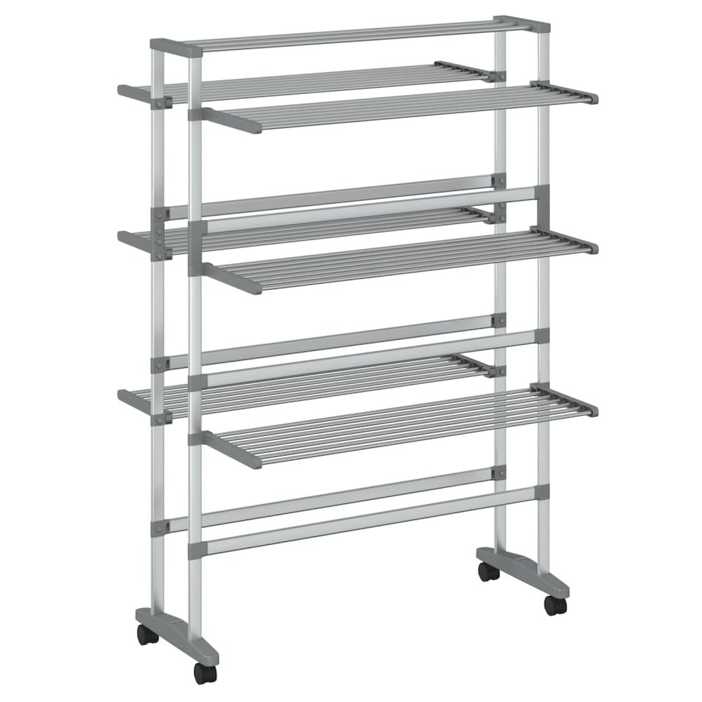 Laundry Drying Rack with Wheels 35"x25.2"x50.8" Aluminum. Picture 2