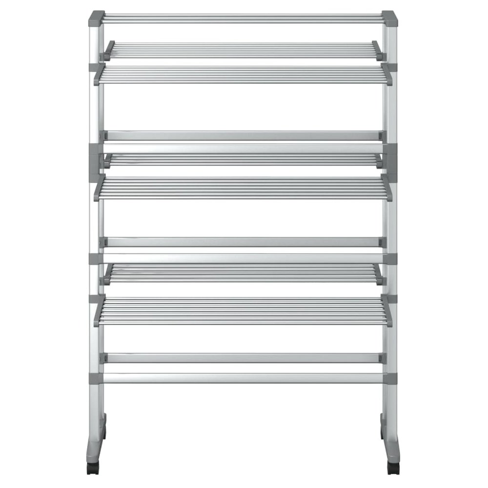 Laundry Drying Rack with Wheels 35"x25.2"x50.8" Aluminum. Picture 4