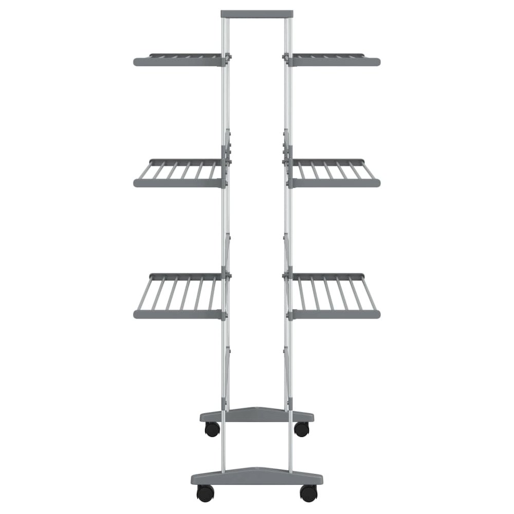 Laundry Drying Rack with Wheels 35"x25.2"x50.8" Aluminum. Picture 5