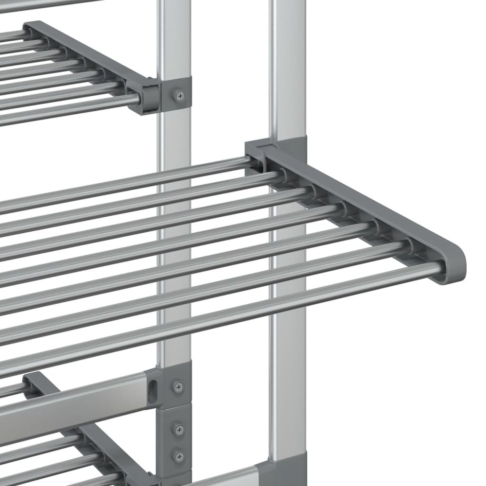 Laundry Drying Rack with Wheels 35"x25.2"x50.8" Aluminum. Picture 7