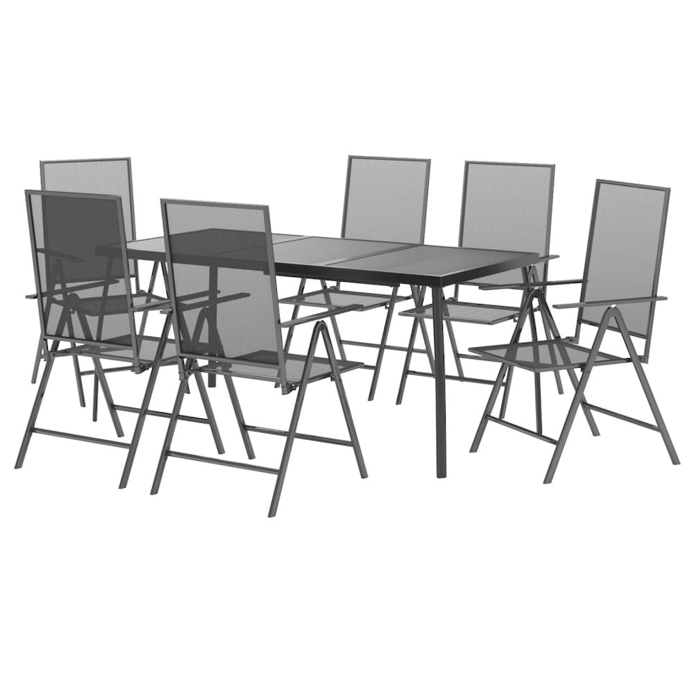 Garden Dining Set Anthracite Steel 7-piece set. Picture 3