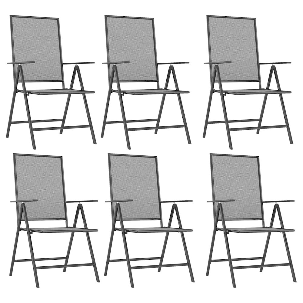 Garden Dining Set Anthracite Steel 7-piece set. Picture 4