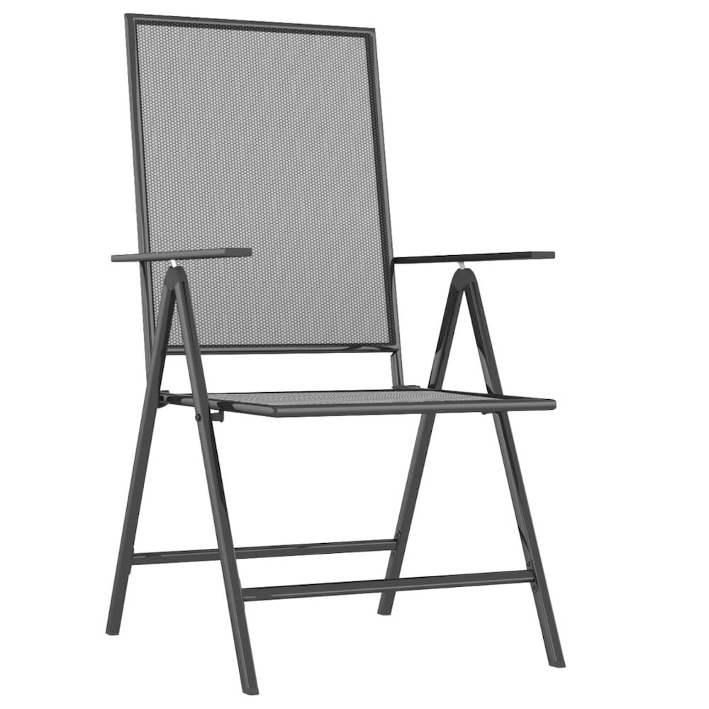 Garden Dining Set Anthracite Steel 7-piece set. Picture 5