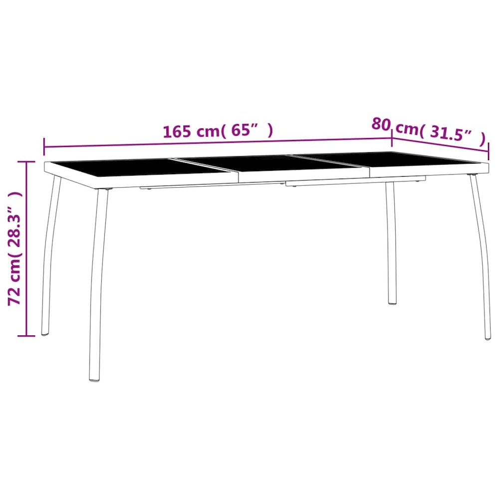 Garden Dining Set Anthracite Steel 7-piece set. Picture 11