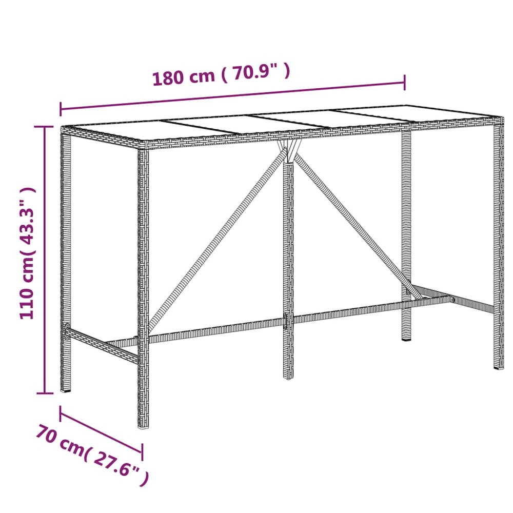 Garden Bar Set Grey, Dark grey, Black. Picture 8