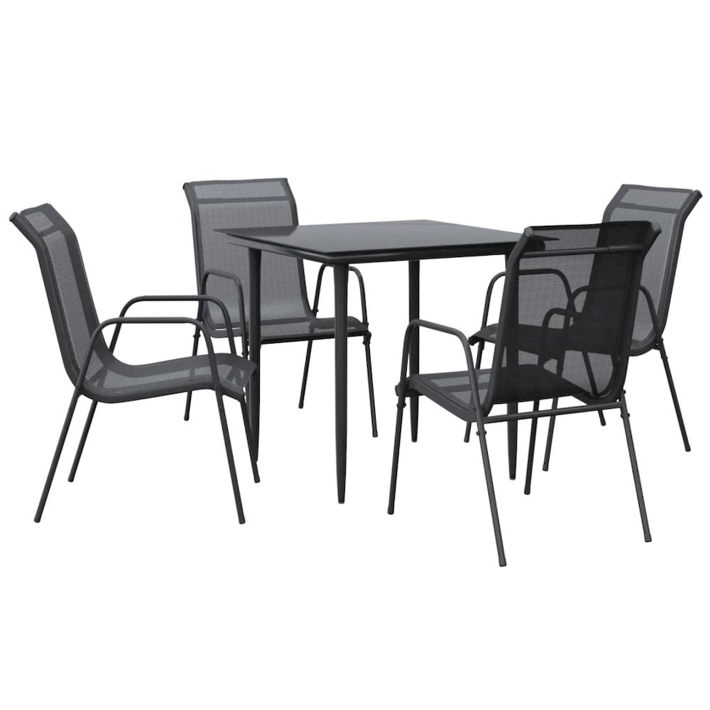 Garden Dining Set Black, Anthracite. Picture 2