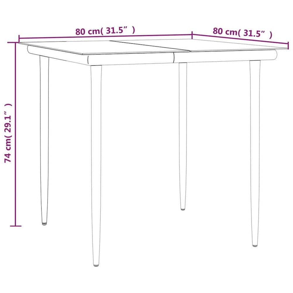 Garden Dining Set Black, Anthracite. Picture 7