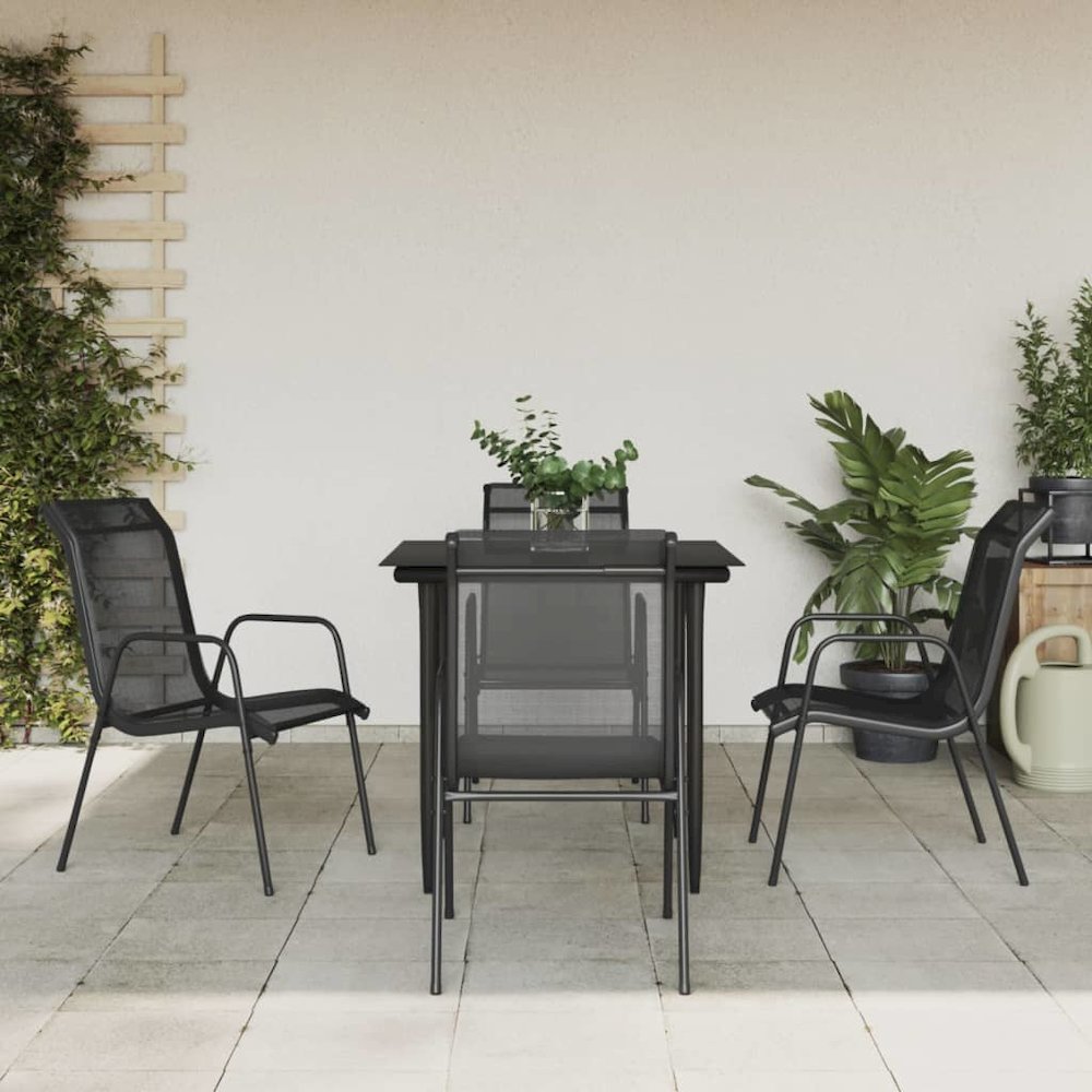 Garden Dining Set Black, Anthracite. Picture 1