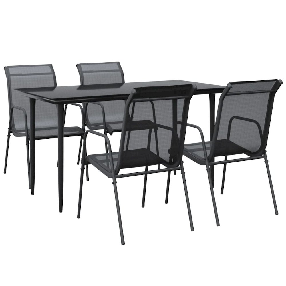 Garden Dining Set Black. Picture 2