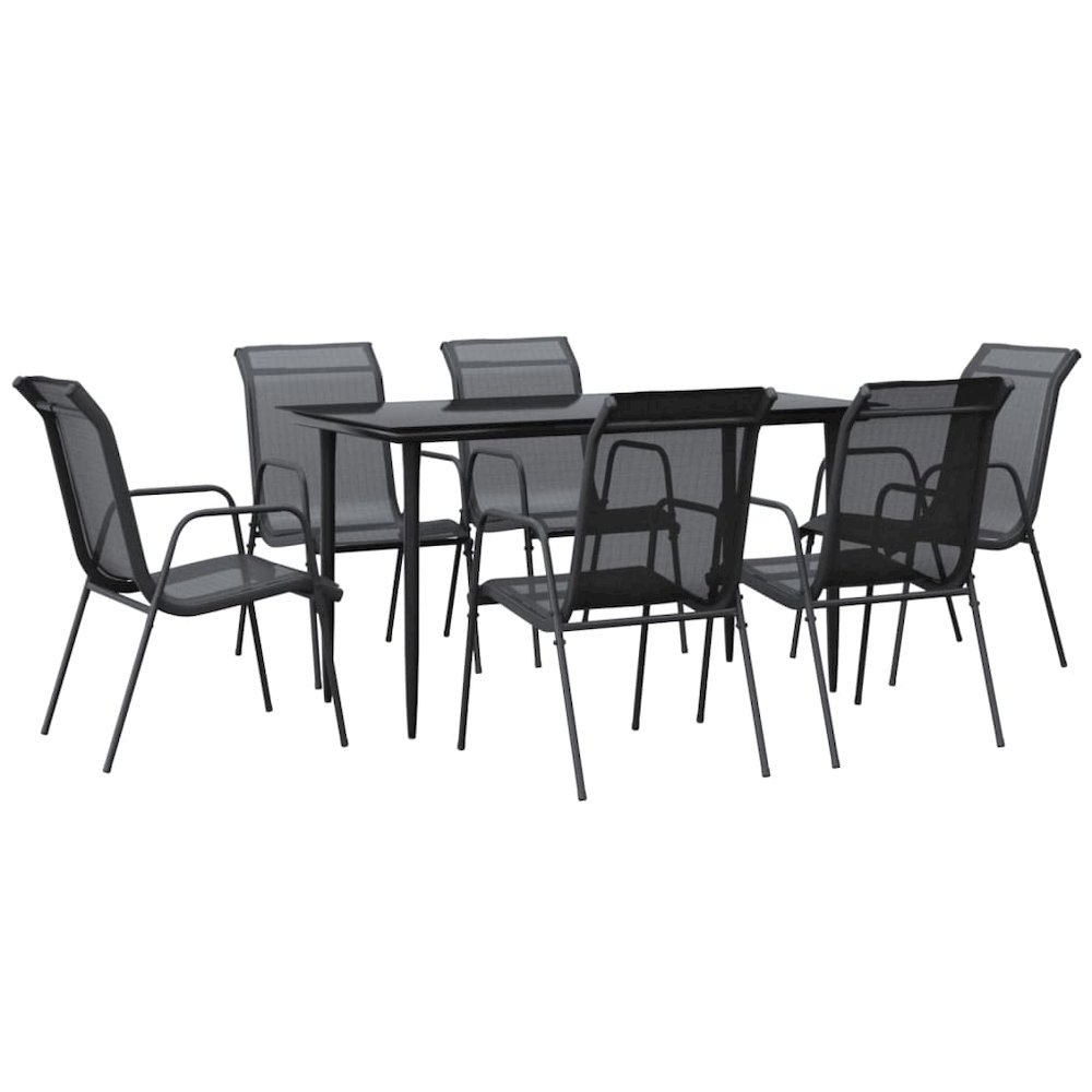 Garden Dining Set Black, Anthracite. Picture 2