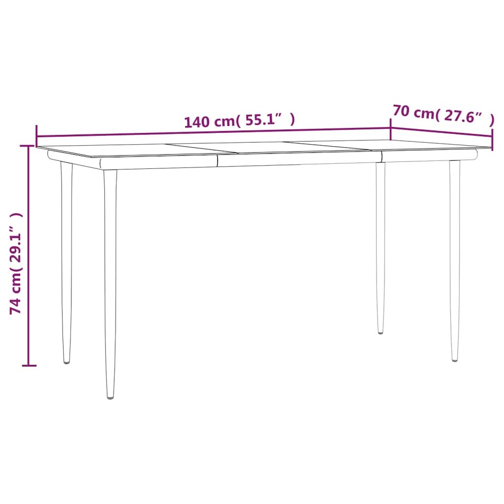 Garden Dining Set Black, Anthracite. Picture 7
