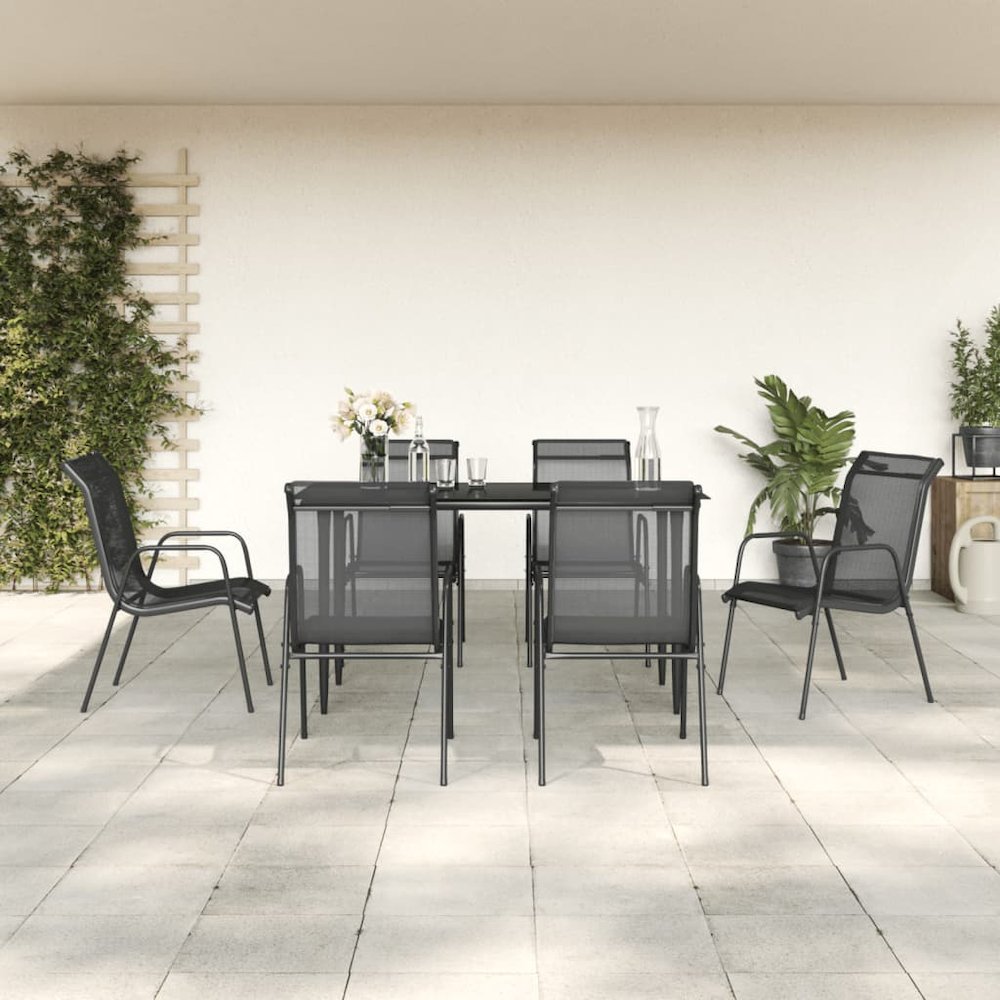 Garden Dining Set Black, Anthracite. Picture 1