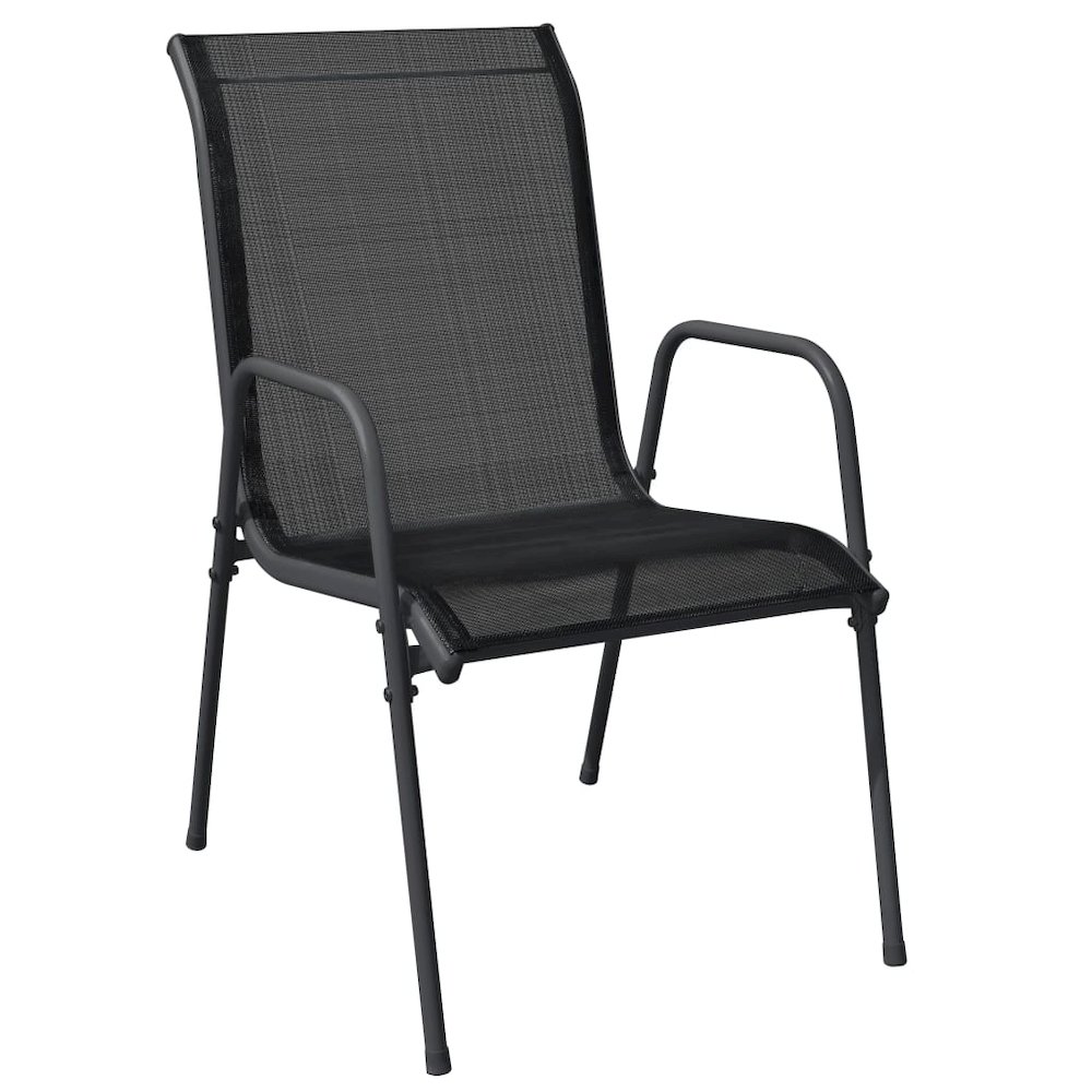 Garden Dining Set Black and Dark Grey. Picture 3