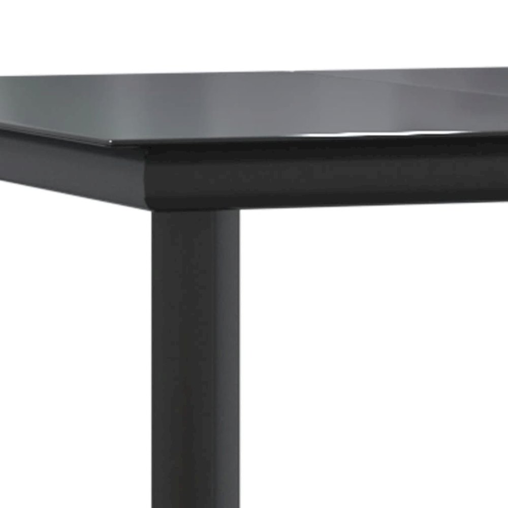Garden Dining Set Black and Dark Grey. Picture 5