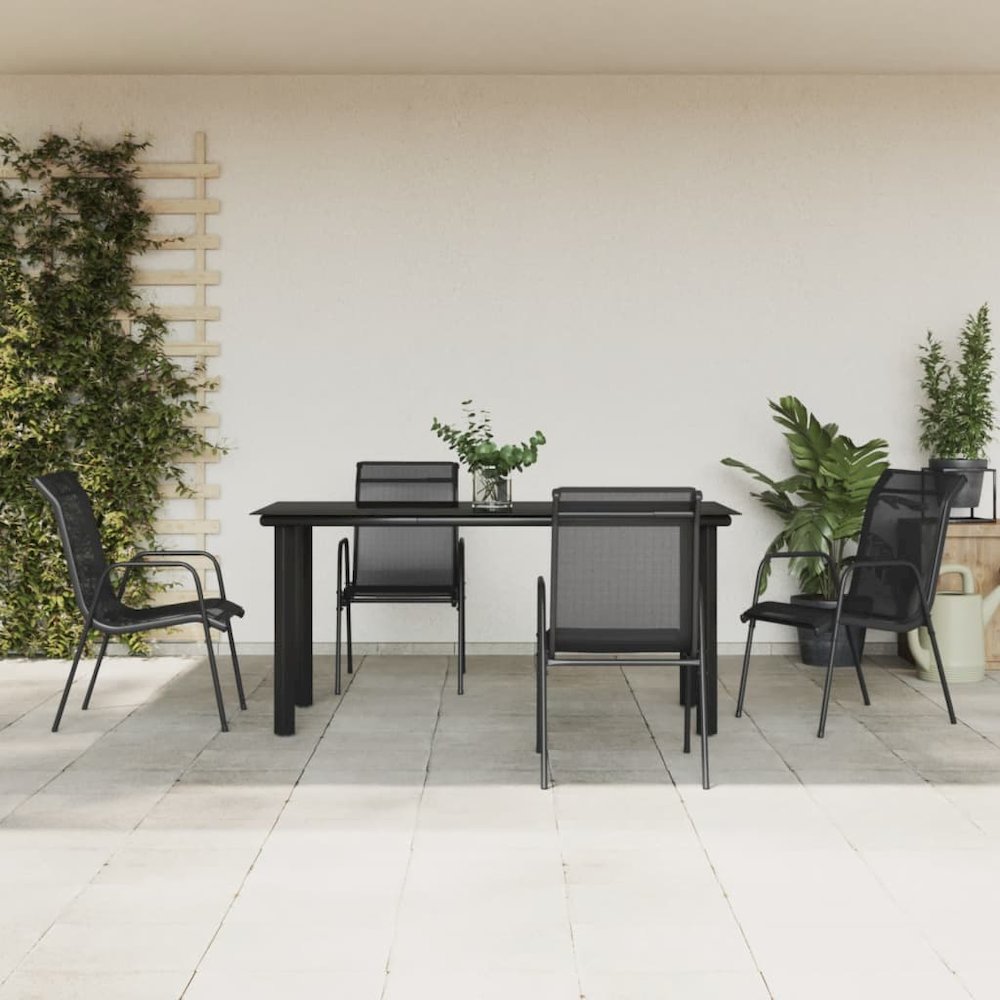 Garden Dining Set Black, Anthracite. Picture 1