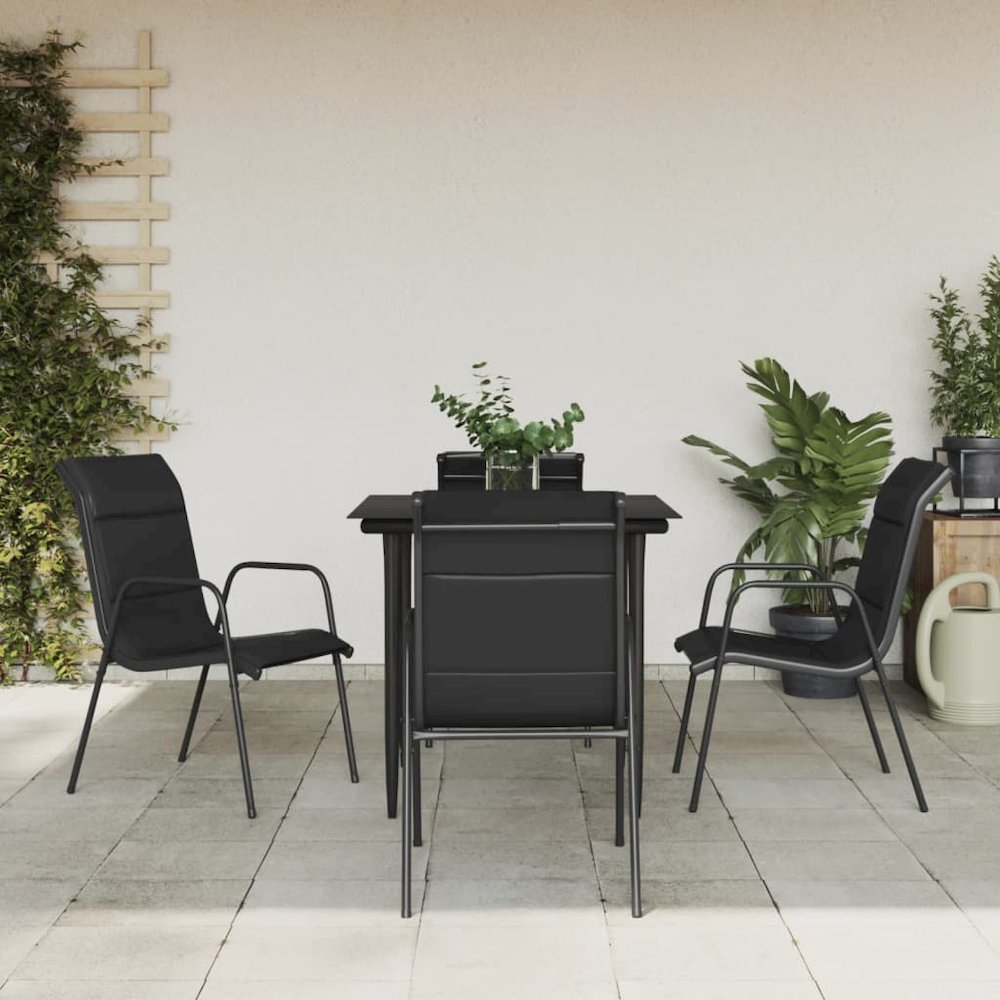 Garden Dining Set Black, Anthracite. Picture 1