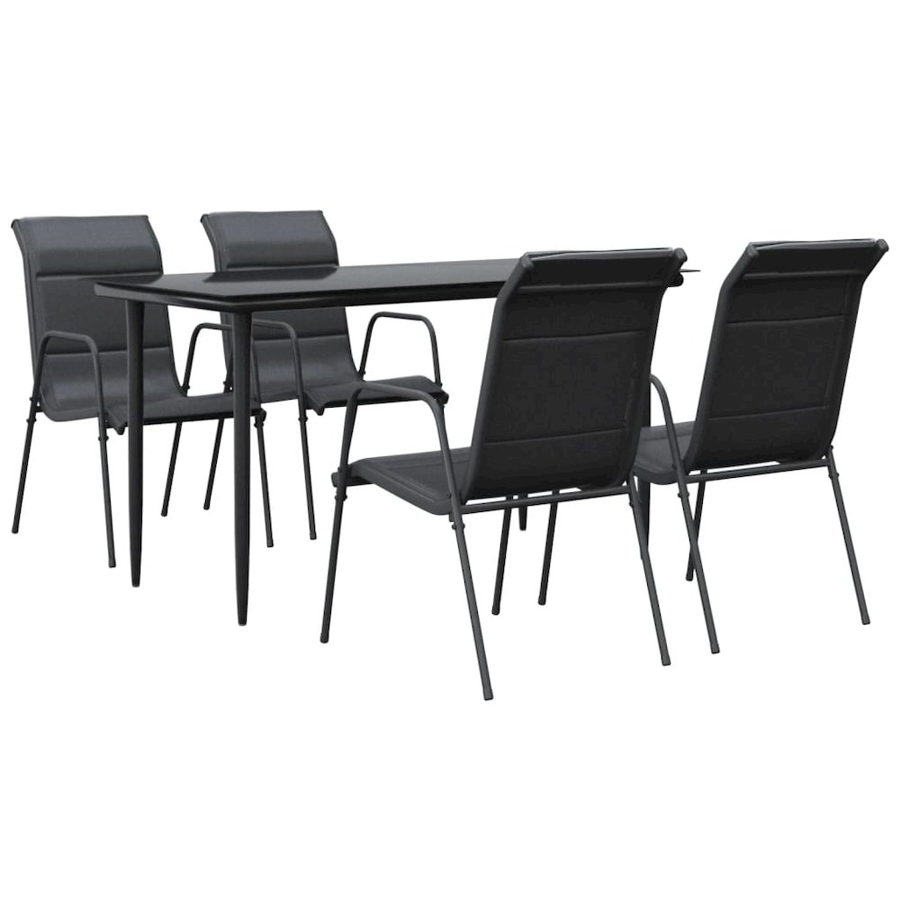 Garden Dining Set Black, Anthracite. Picture 2