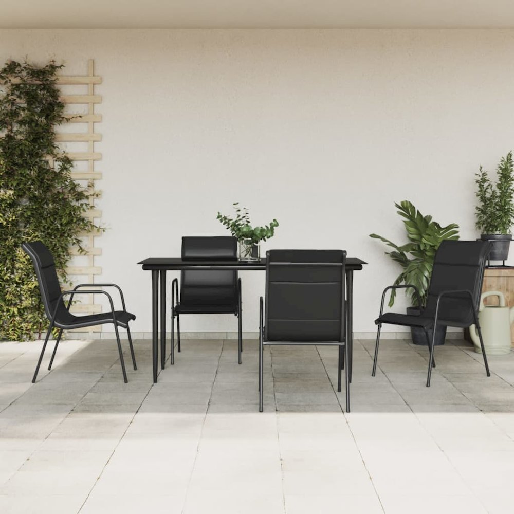 Garden Dining Set Black, Anthracite. Picture 1