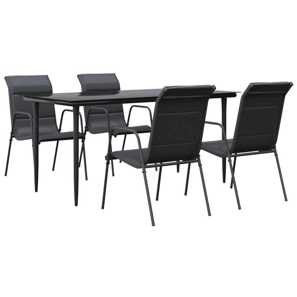 Garden Dining Set Black, Anthracite. Picture 2