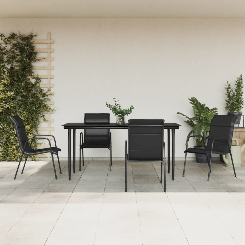 Garden Dining Set Black, Anthracite. Picture 1